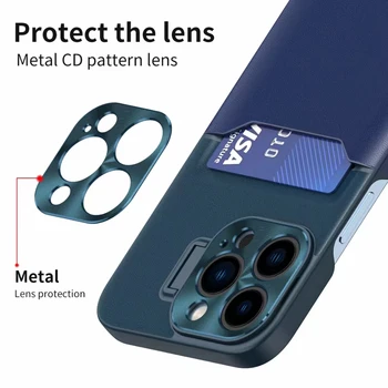  Noul Telefon de Caz Este Potrivit pentru iPhone 14plus Metal Camera 13pro Contrast de Culoare 12mini Suport Card de Sac 11promax Protecție