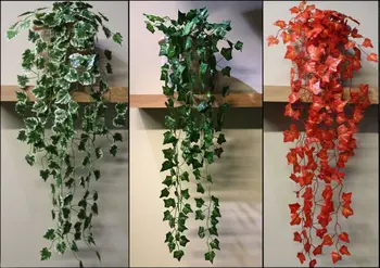  Artificiale Iedera verde coroană din Frunze de Plante de Viță de vie Fals Frunze Flori Decor Acasă de Plastic, Flori Artificiale Rattan string