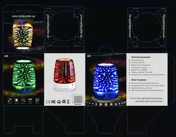  Sticlă 3D Efect de Lumină Difuzor Bluetooth Lumina de Noapte Bluetooth Cu difuzor Difuzor Pentru Atmosfera de Petrecere de Ajustare