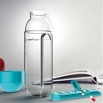  600ml de Sport din Plastic Sticla de Apa Combina Pastilă pe Zi Cutii Organizator Băut Sticle etanșe de Sticlă Pahar în aer liber
