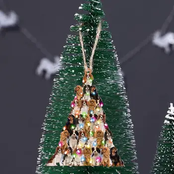  Eco-friendly de Crăciun Ornamente de Culoare Vibrante de Lemn de Desene animate de Animale Agățat Ornamente pentru Casa