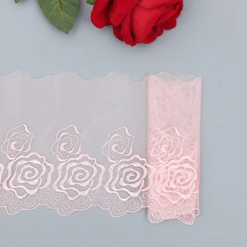  30 de metri Rosu Roz Dantelă Asieta Rochie de Mireasa Panglică Brodată Aplicatiile DIY Accesorii de Îmbrăcăminte Cusut Meserii