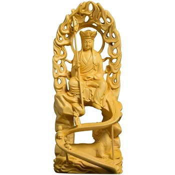  Cimișir 15cm Ksitigarbha Sculptura Sculptură în Lemn a lui Buddha Statuie Decor Acasă
