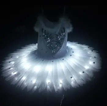  Copiii de Balet Fete de Iluminat rochie Tutu Etapa CONDUS spectacol de Dans