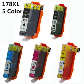  178XL 5 Full Color Cartuș de Cerneală Compatibile pentru Photosmart 5510 5515 6510 7510 B109a B109f B109n B110a B209a/b/c B210a/b/c/e