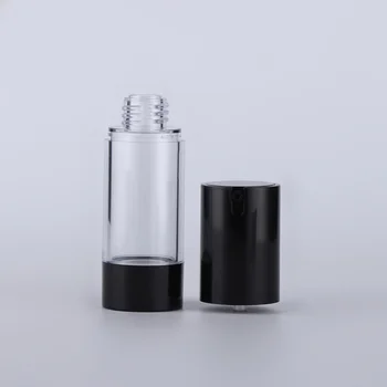 24 X 15 ml 30 ml 50 ml Gol Negru Lotiune Crema Pompa Airless Cosmetice Flacoane de Lotiune Recipient Cu Pompa Airless de Călătorie Sticla